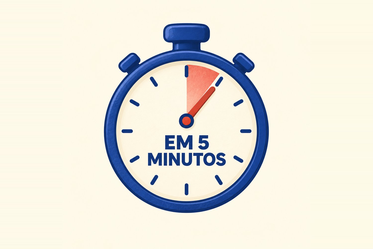 Cronômetro marcando 5 minutos